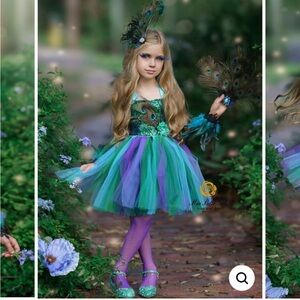 Mia Belle Girls Enchanted Peacock Fairy Tutu Costume Dress